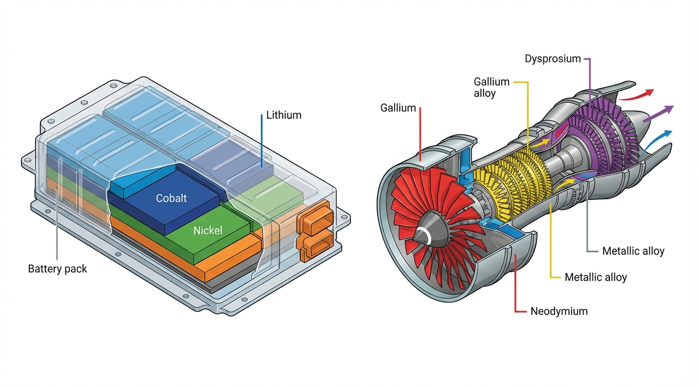 Utilisations industrielles et de défense des métaux stratégiques