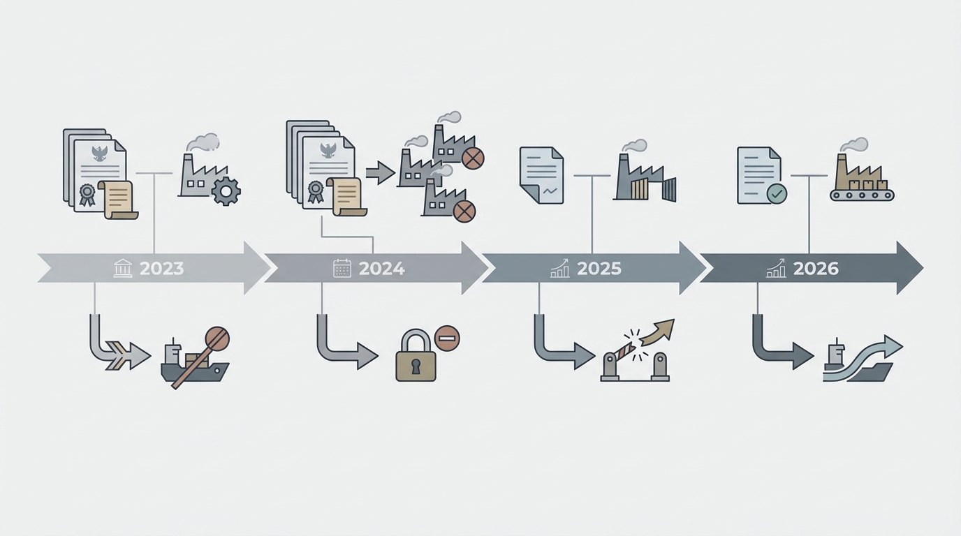 Key milestones in China’s export controls on gallium and germanium.