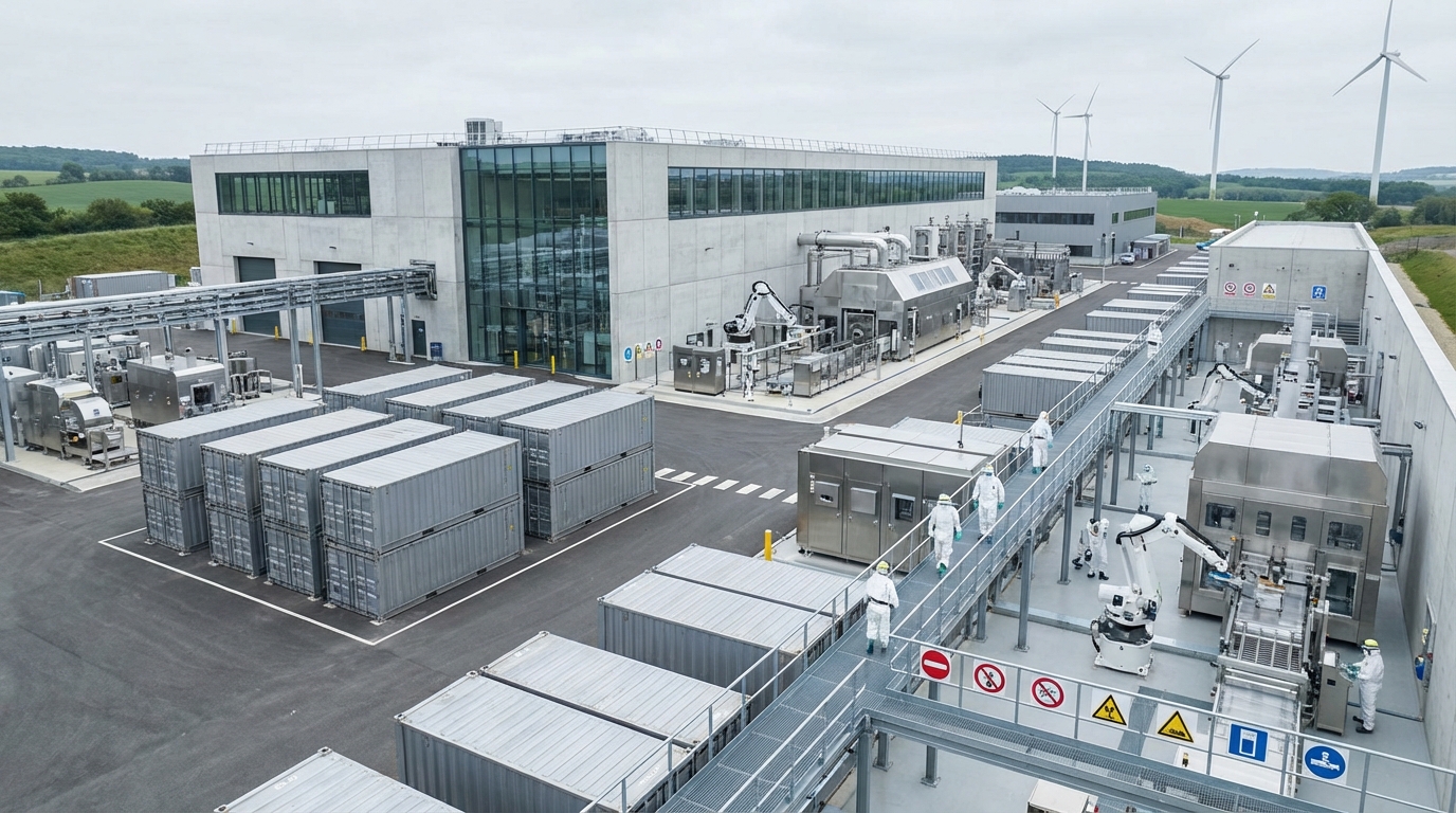 Installation industrielle française dédiée au traitement et au stockage de métaux stratégiques.