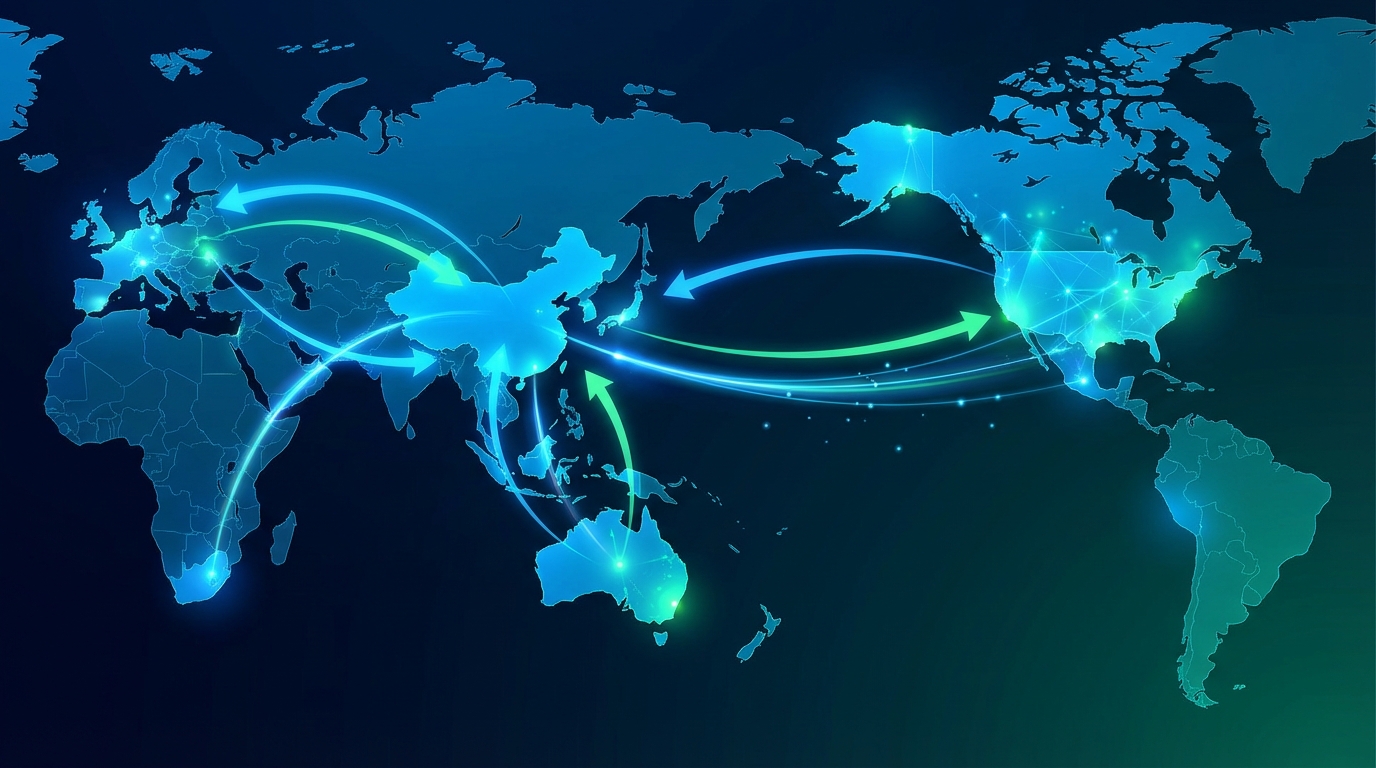 Flux géographiques clés du marché mondial des terres rares.