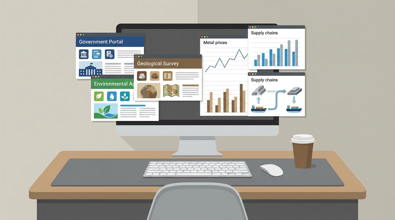 Vue d’ensemble des principales sources en ligne pour suivre l’actualité des métaux stratégiques.