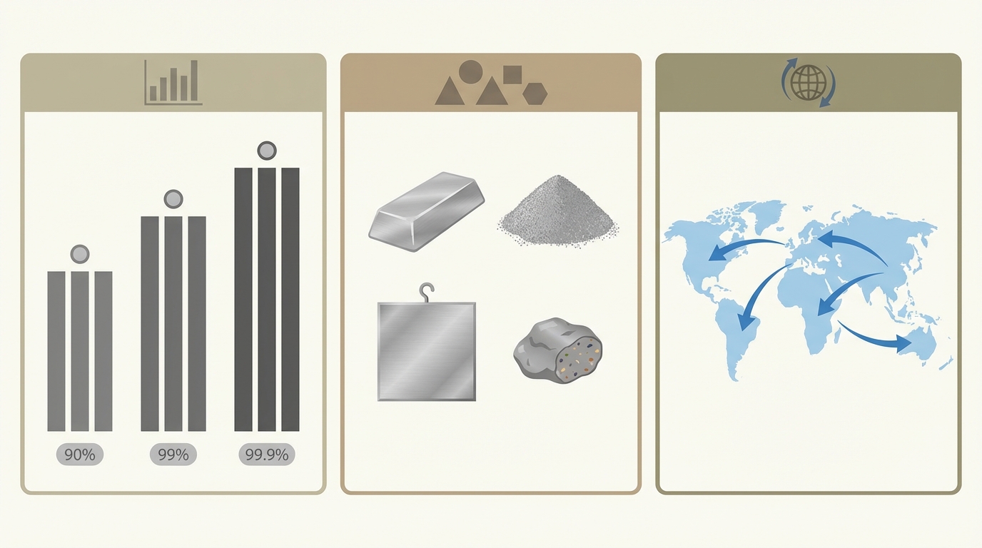 Lien entre pureté, forme du métal et liquidité à la revente