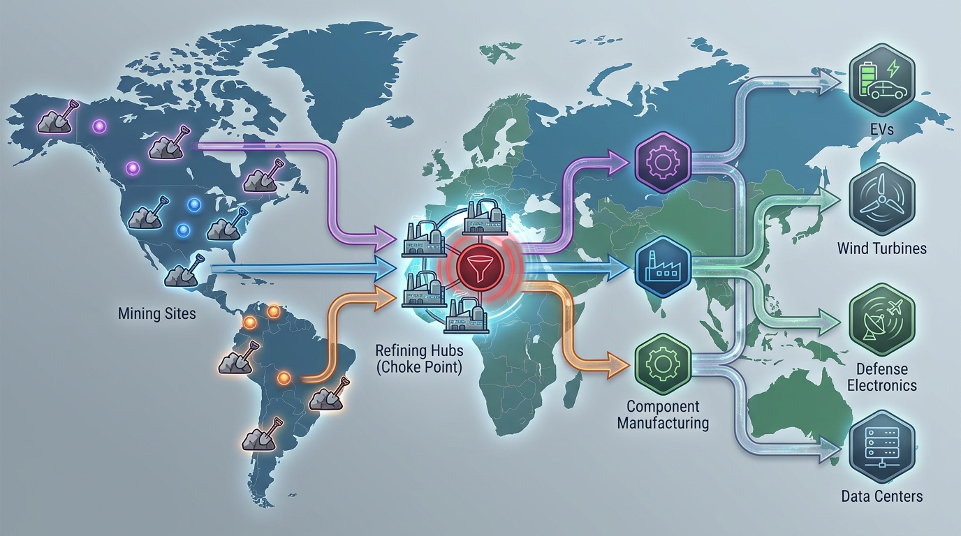 Supply chain structure and bottlenecks visualization.