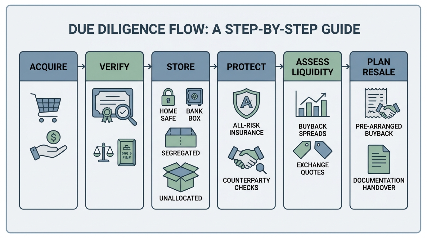 End-to-end strategic metals due diligence checklist flow.