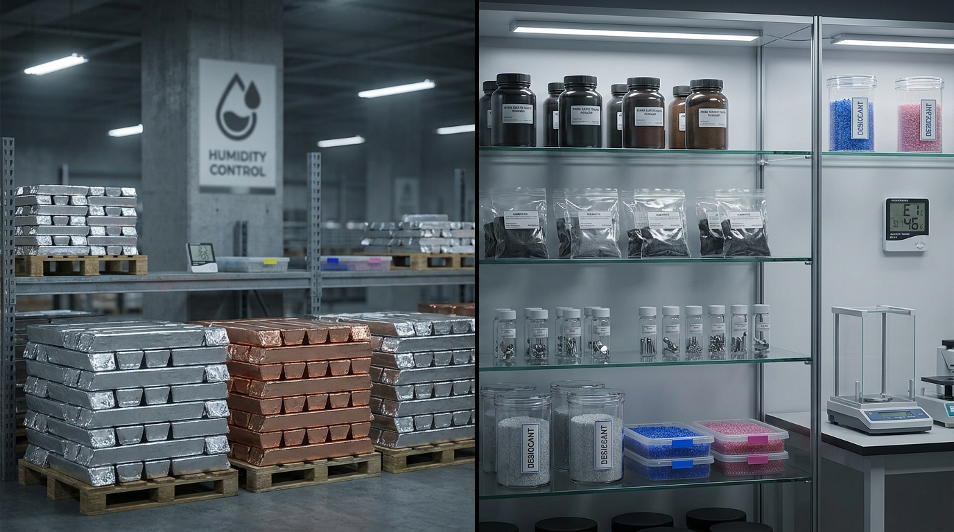 Visualize the 'storage divide' between bulk commodities and specification-heavy materials.