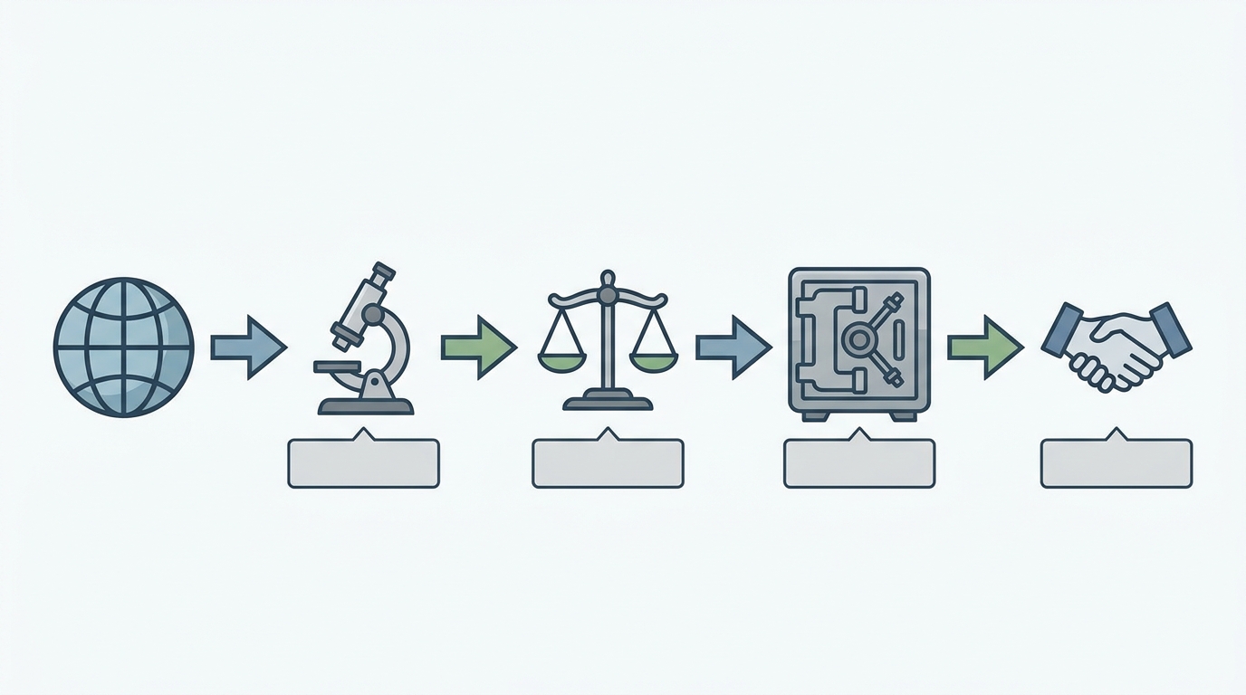 Buyer-side workflow from selection to resale readiness.