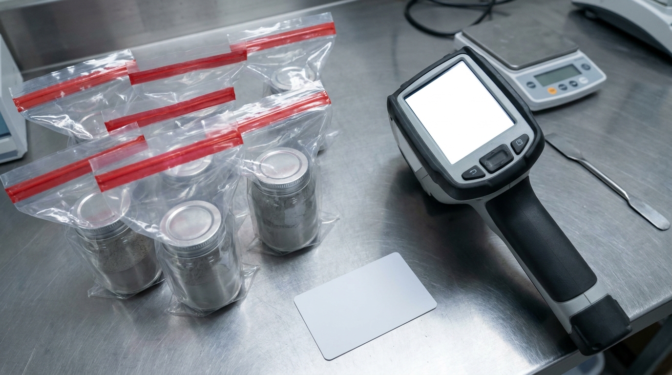 Oxide-form handling and verification workflow (visual metaphor).