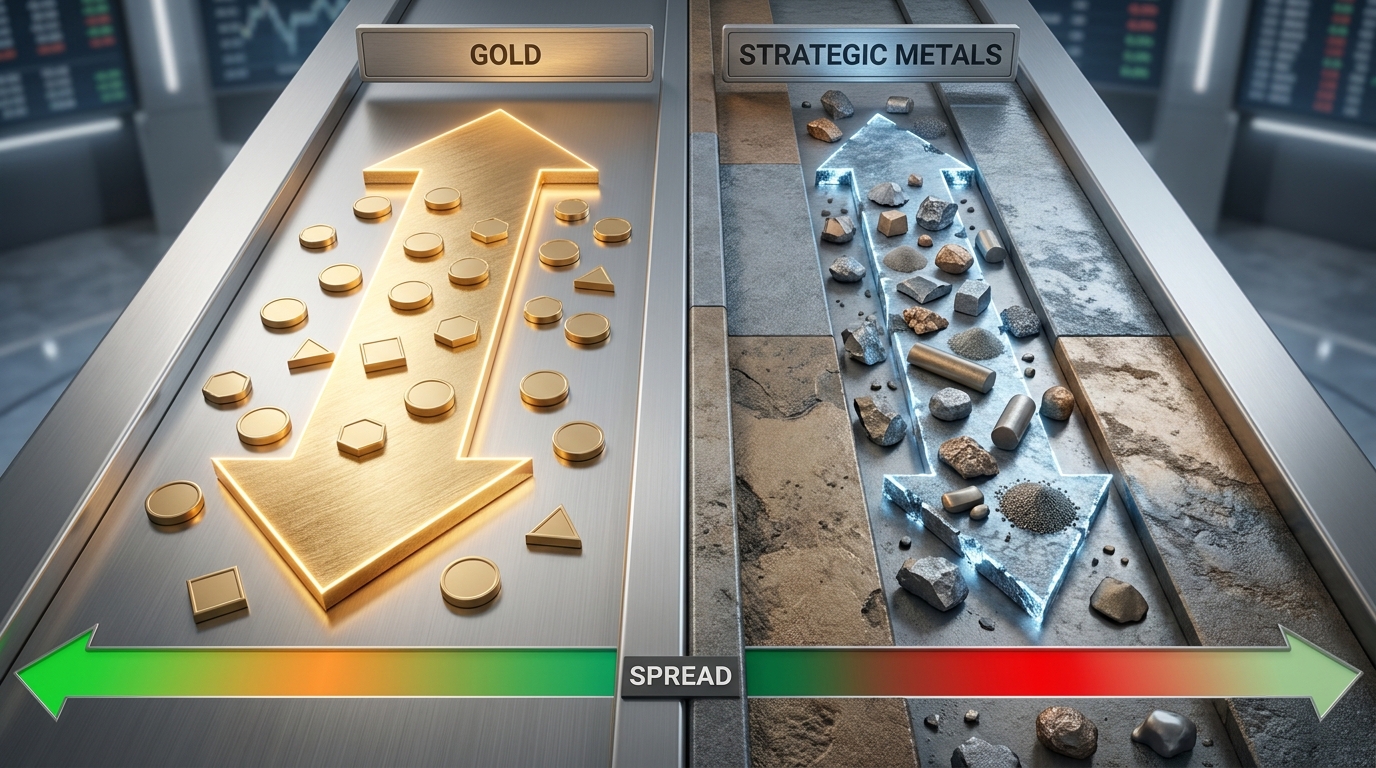 Benchmarking bid-ask liquidity reality versus gold