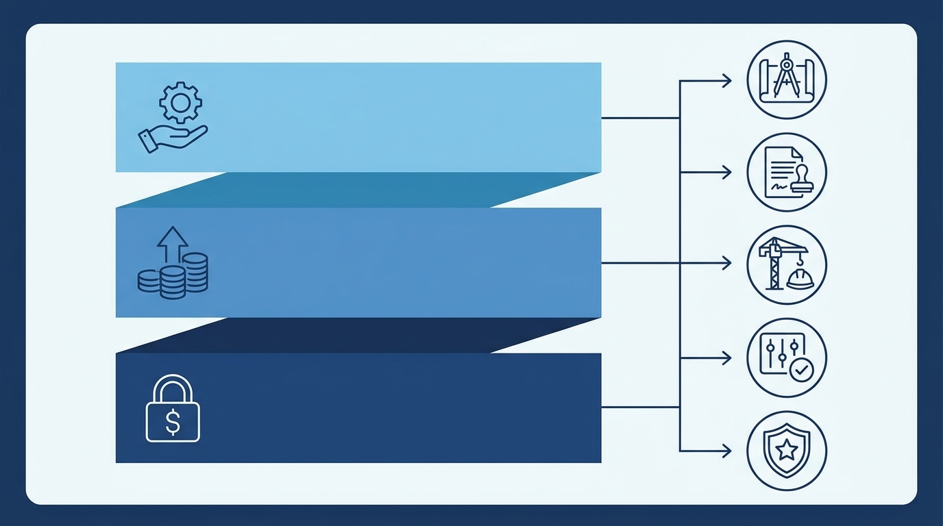 Milestone-based financing stack concept for how awards are structured.