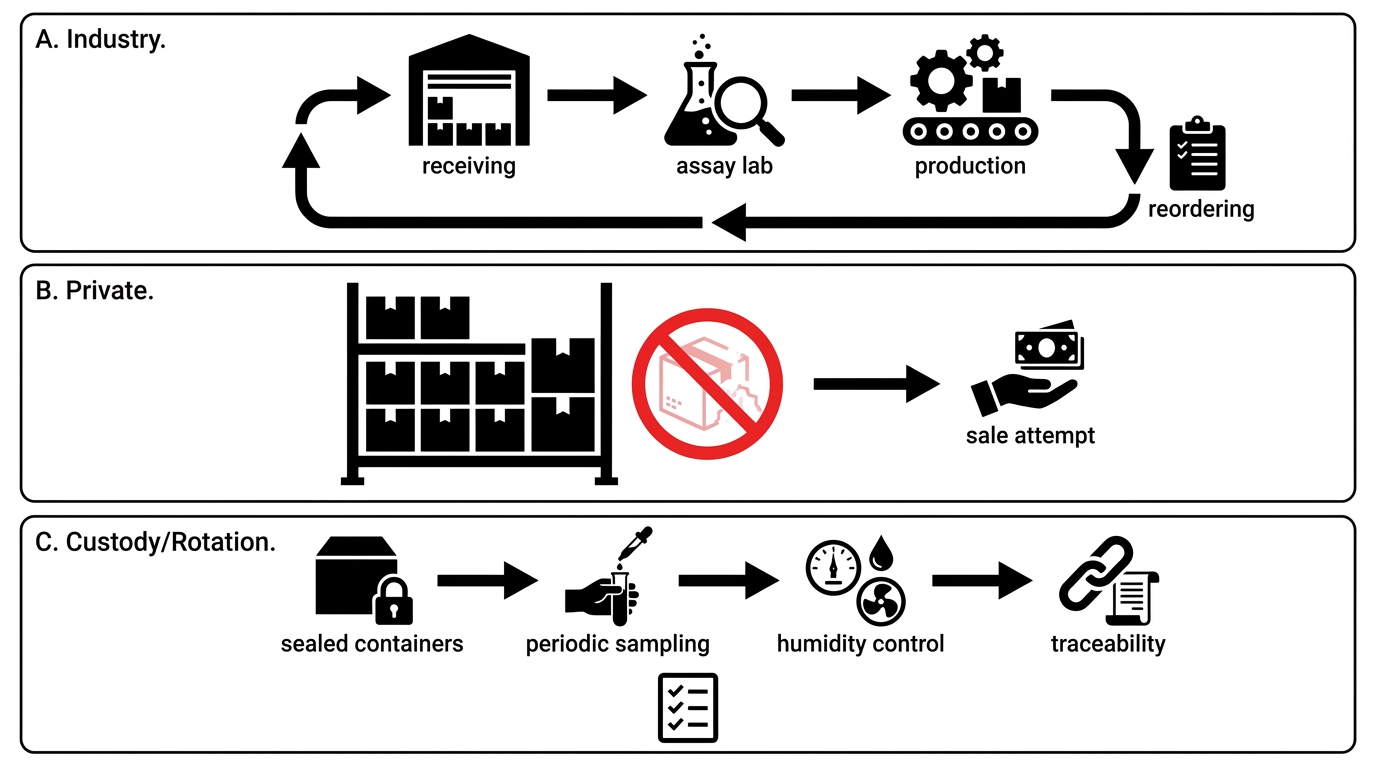 Explain why rotation/qualification outperforms static holding for complex materials.