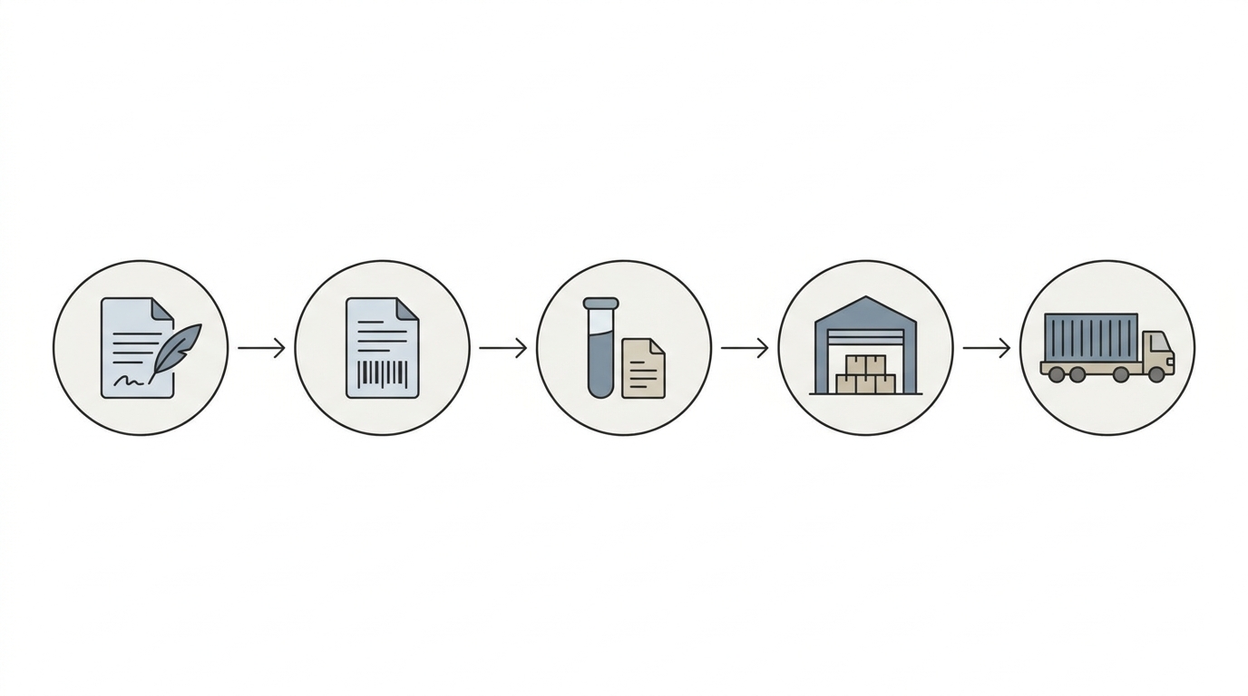 Custody stack and exit pathway (no text labels).
