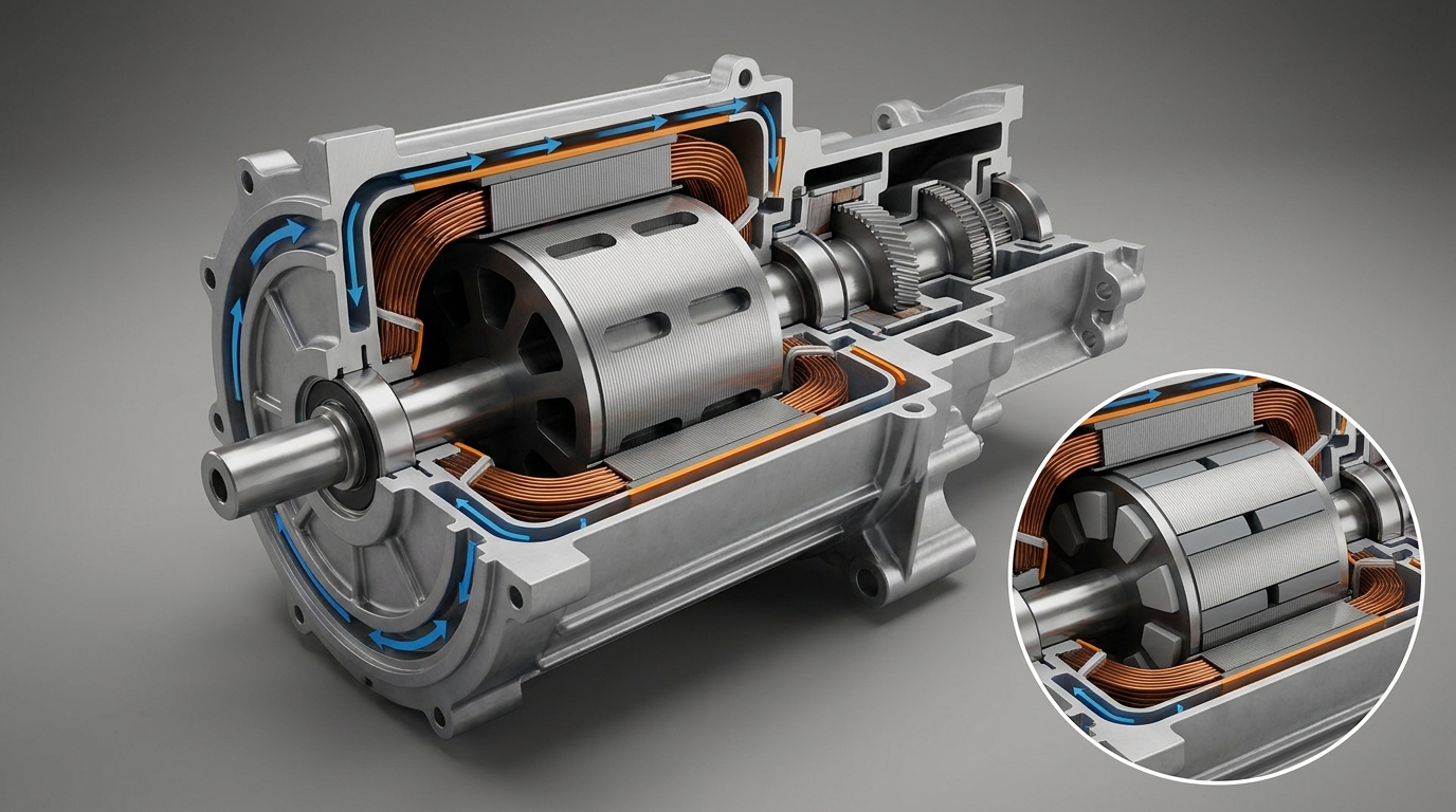 Illustrated cross-section highlighting structural differences and thermal/cooling features.
