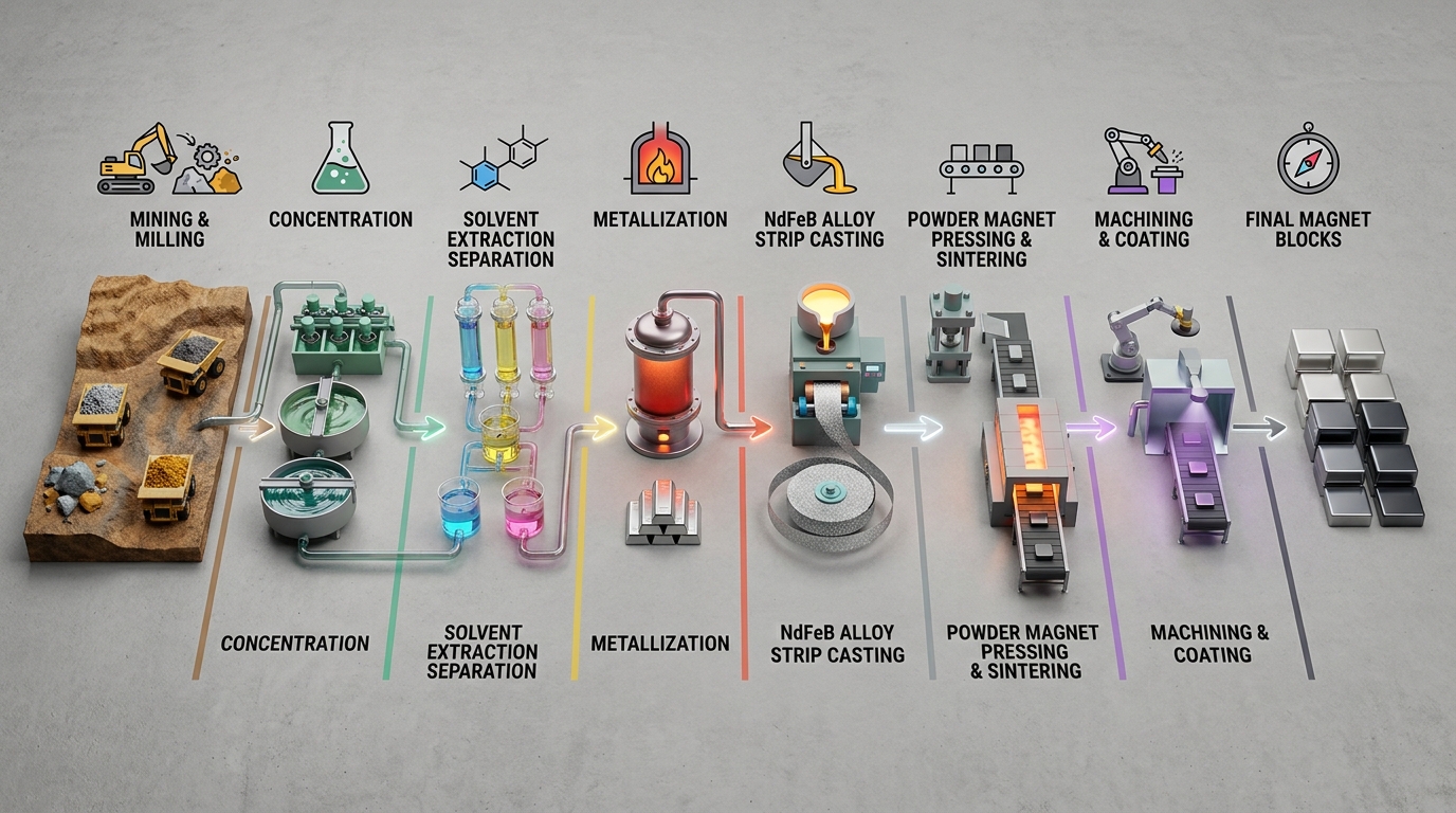 Mine-to-Magnet Risk Mapping: Where Western Rare Earth Supply Chains Hold and Fail