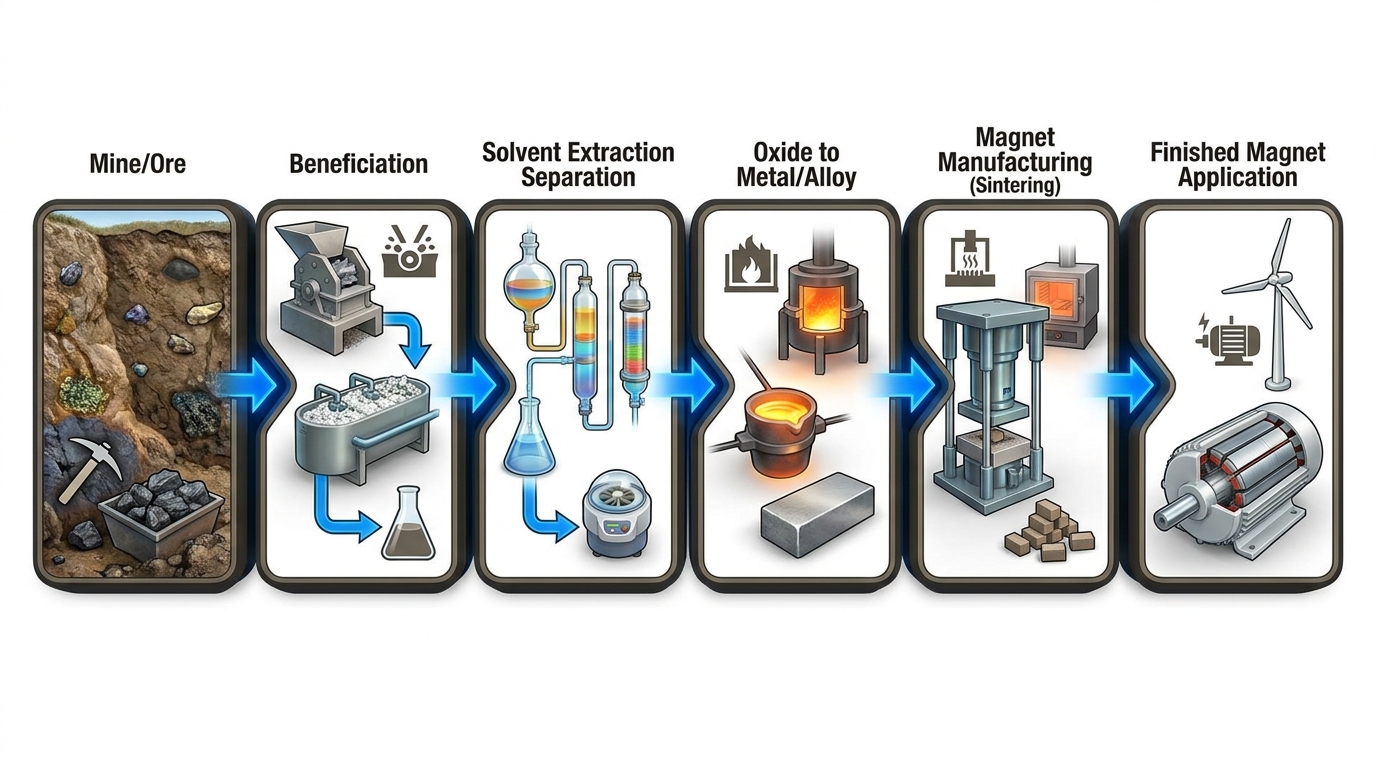 Rare Earth Supply Chain Resilience: Mine-to-Magnet Bottlenecks, Qualification Evidence, and Failure